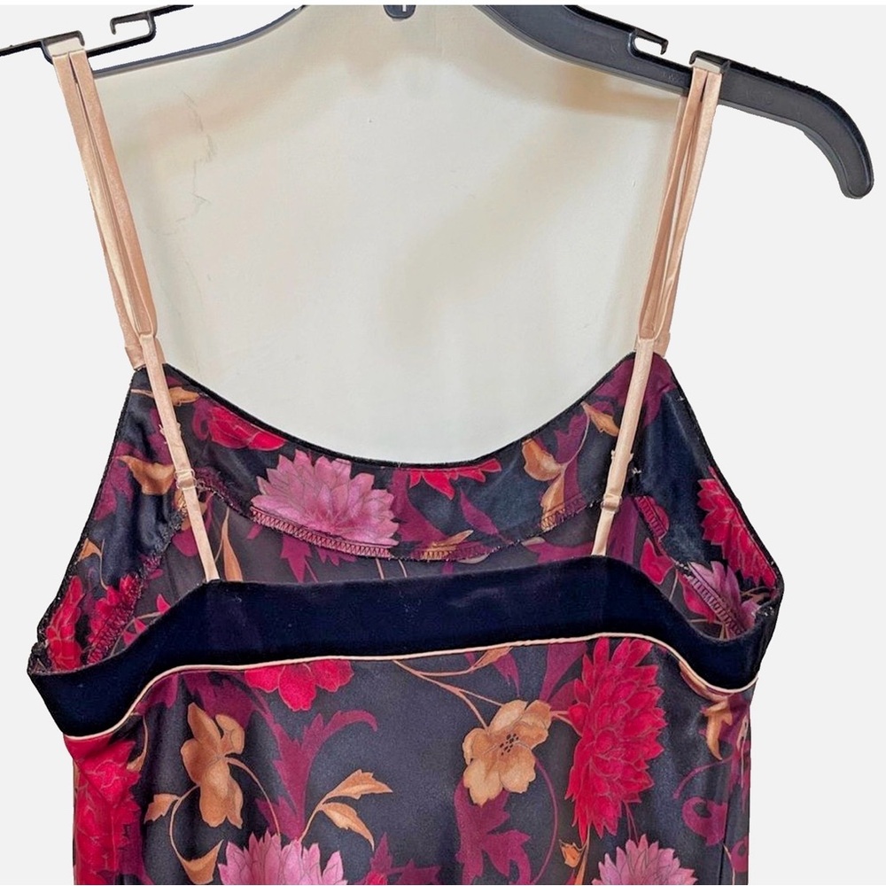 Halston Petite Floral Slip Dress PS Satin Midi Sleeveless Vintage Style - Picture 7 of 11